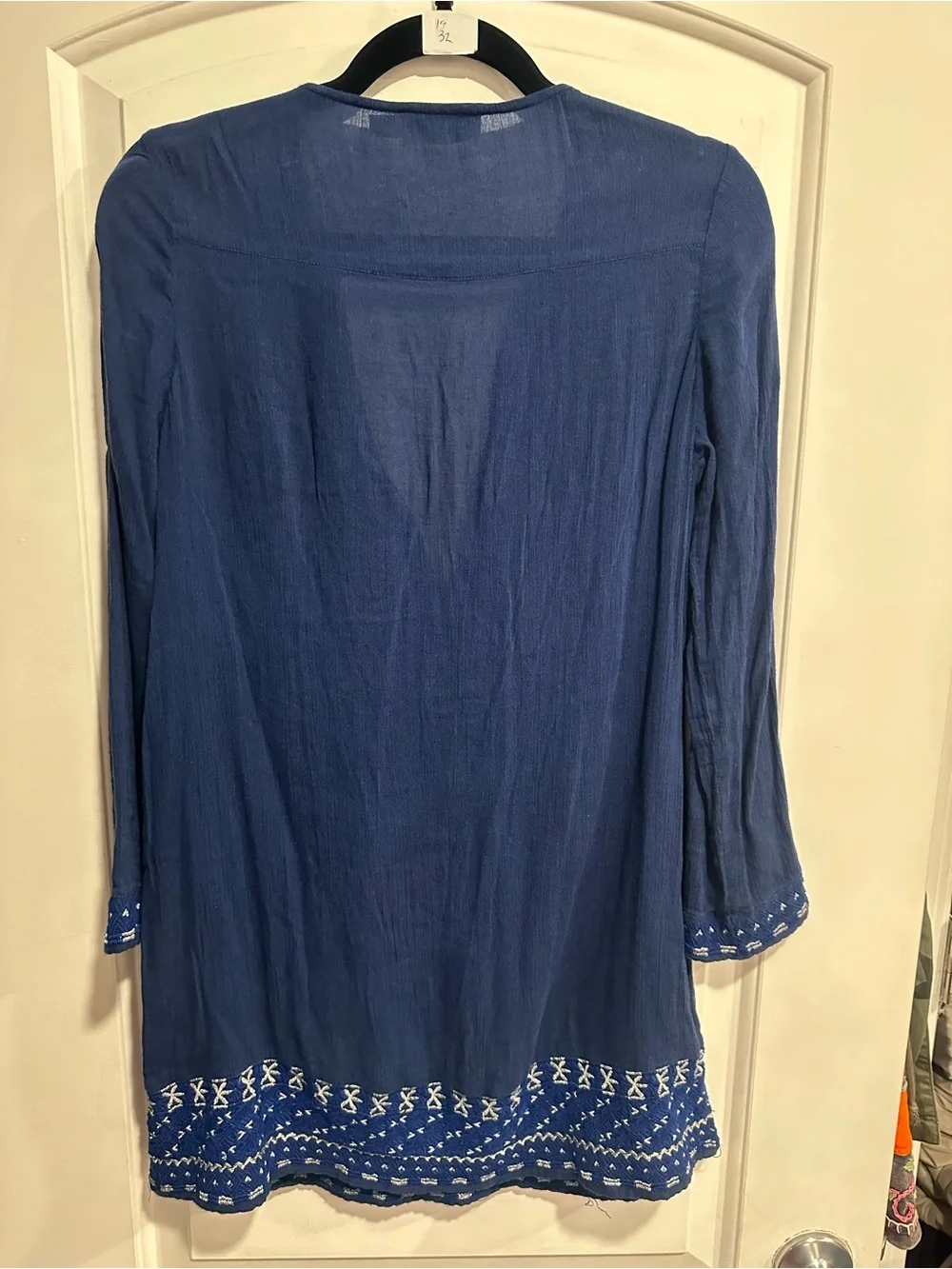 Vineyard Vines Navy Embroidered Tassel Mini Dress or Tunic fits up to Small